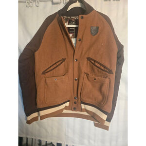 Men's Born Fly Bomber Jacket M Brown Dark Brown